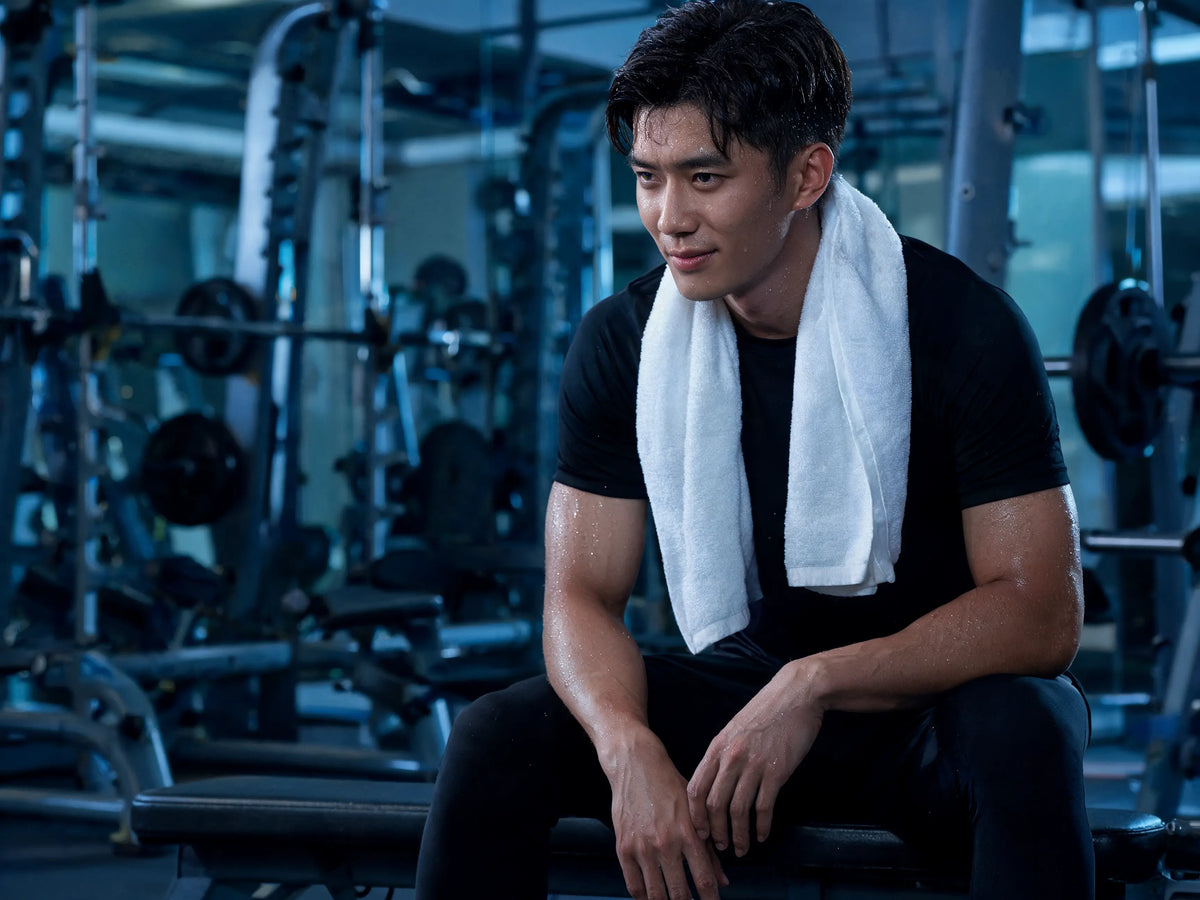 Post-workout recovery lifestyle scene